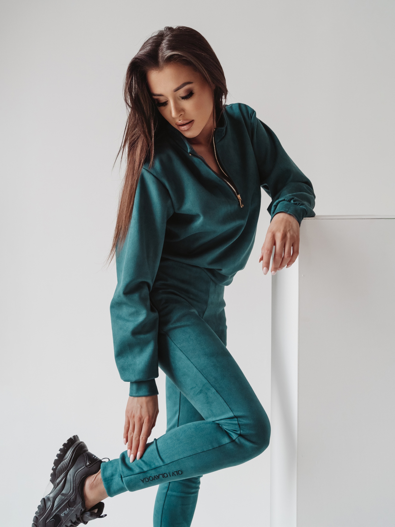 Komplet zamszowy Castilla Ola Voga szamragdowy