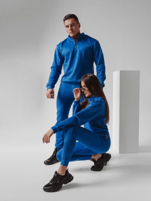 Komplet zamszowy Castilla Ola Voga chabrowy