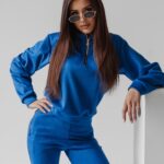 Komplet zamszowy Castilla Ola Voga chabrowy