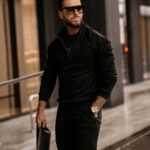 Komplet zamszowy męski Pedro Ola Voga czarny