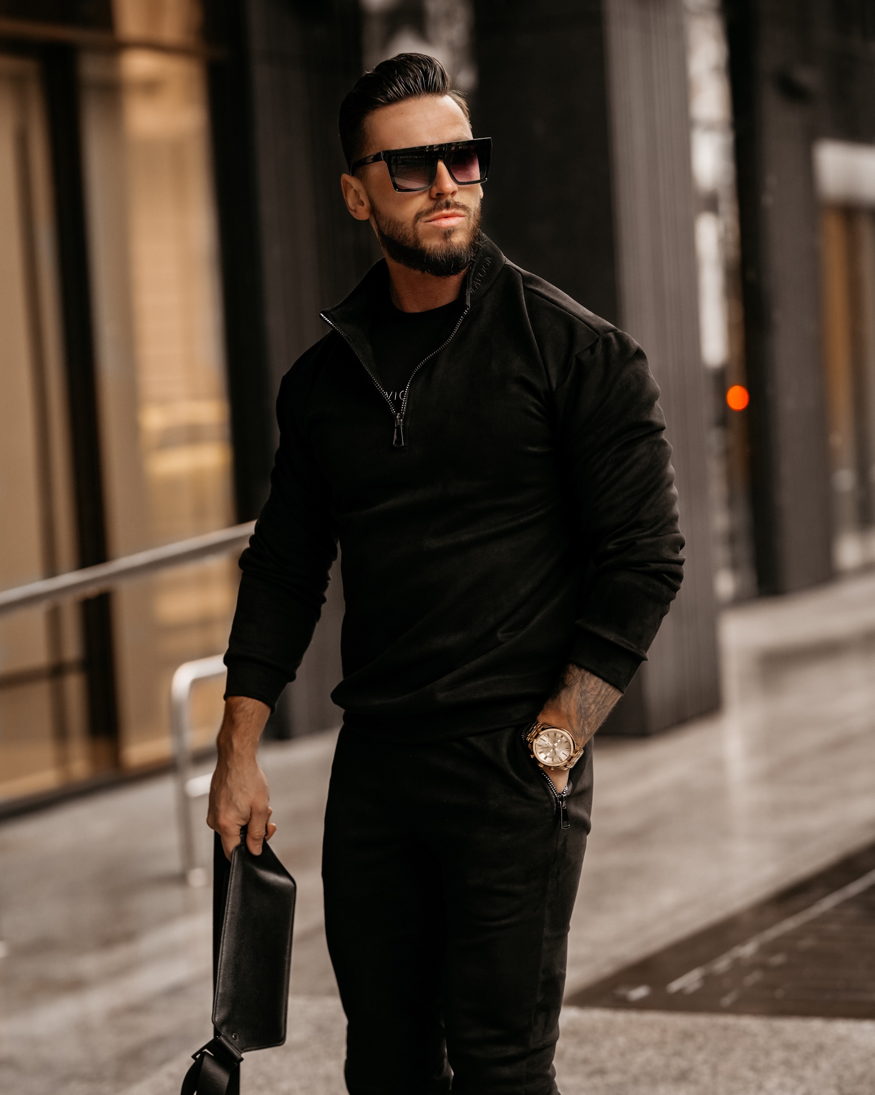 Komplet zamszowy męski Pedro Ola Voga czarny Komplet zamszowy męski Pedro Ola Voga czarny