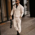 Komplet zamszowy męski Pedro Ola Voga beżowy