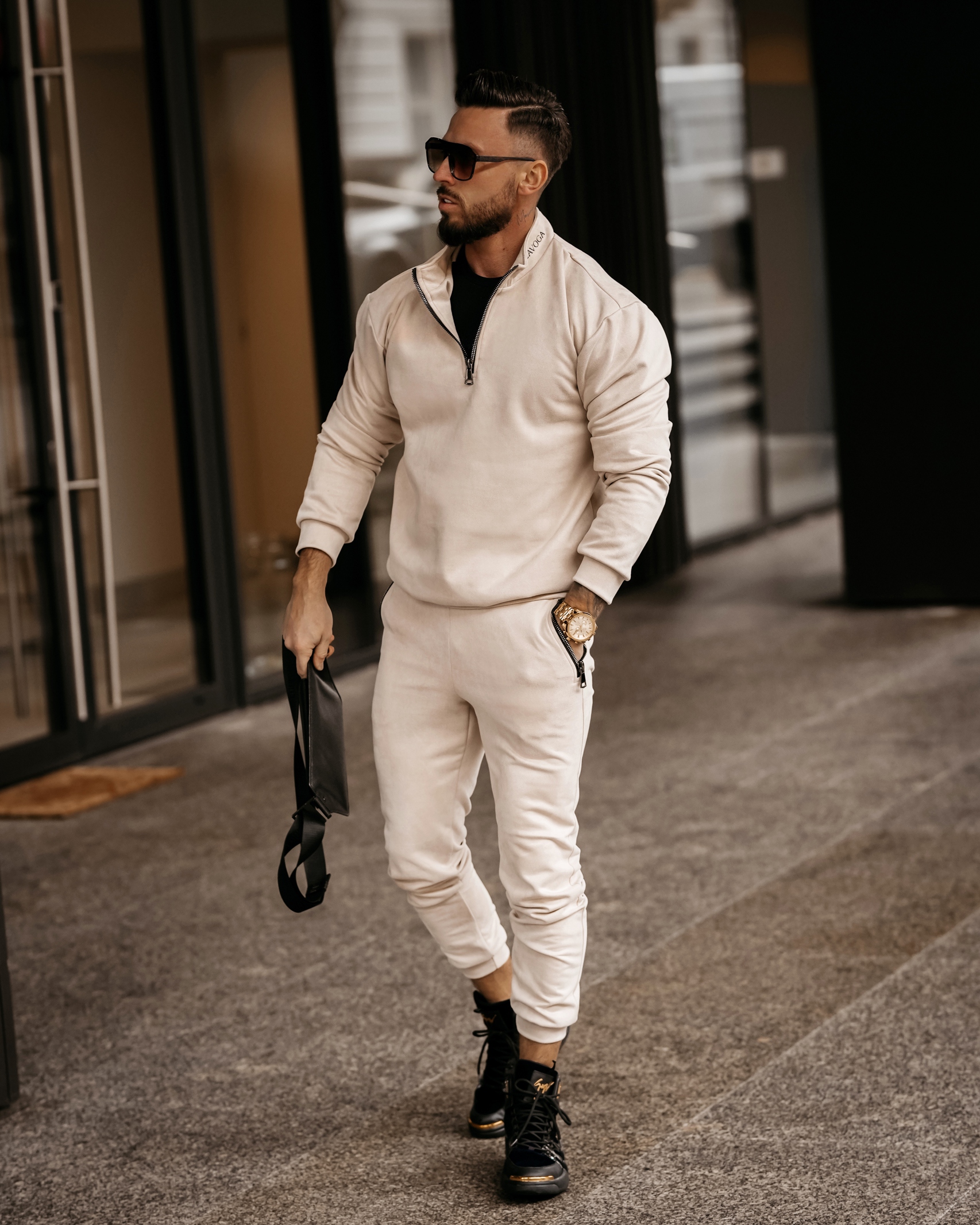 Komplet zamszowy męski Pedro Ola Voga beżowy