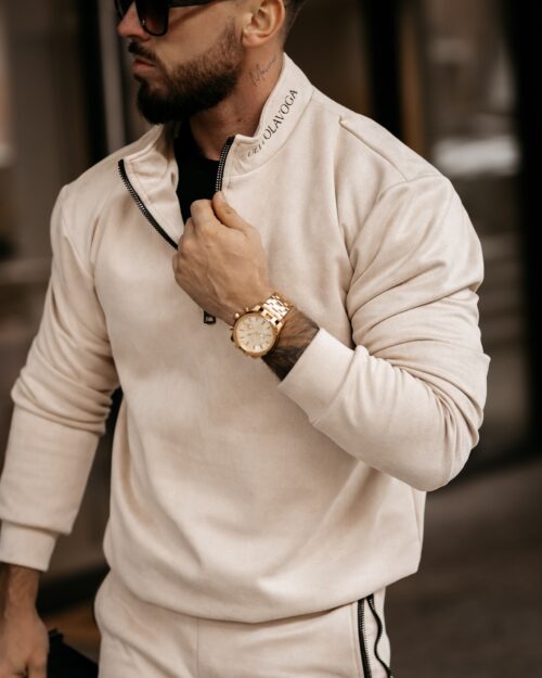 Komplet zamszowy męski Pedro Ola Voga beżowy