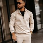 Komplet zamszowy męski Pedro Ola Voga beżowy