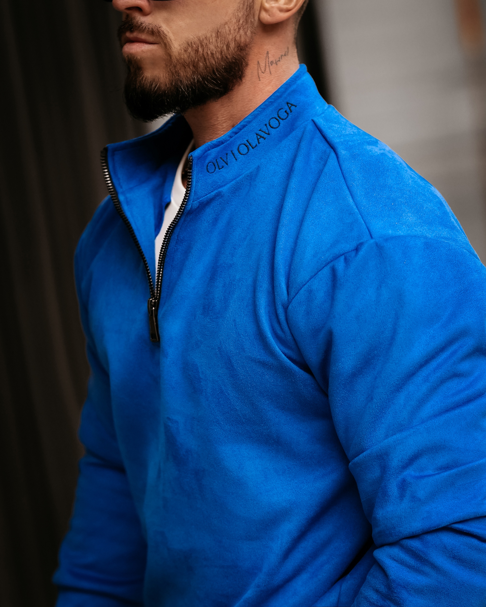 Komplet zamszowy męski Pedro Ola Voga chabrowy