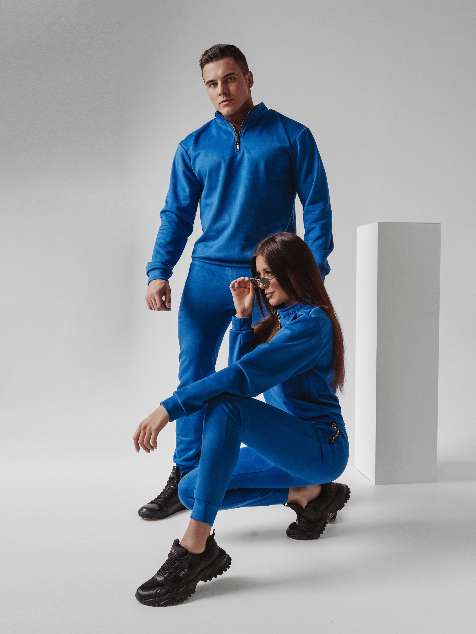 Komplet zamszowy męski Pedro Ola Voga chabrowy