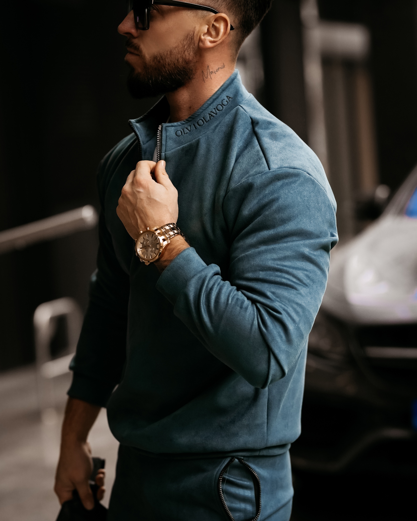 Komplet zamszowy męski Pedro Ola Voga szmaragdowy