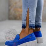 -wyprzedane-Mokasyny zamszowe Madam Fekes chabrowe