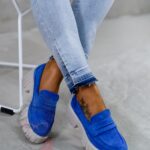 -wyprzedane-Mokasyny zamszowe Madam Fekes chabrowe