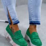 -wyprzedane-Mokasyny zamszowe Madam Fekes szmaragdowe