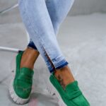 -wyprzedane-Mokasyny zamszowe Madam Fekes szmaragdowe