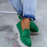 -wyprzedane-Mokasyny zamszowe Madam Fekes szmaragdowe