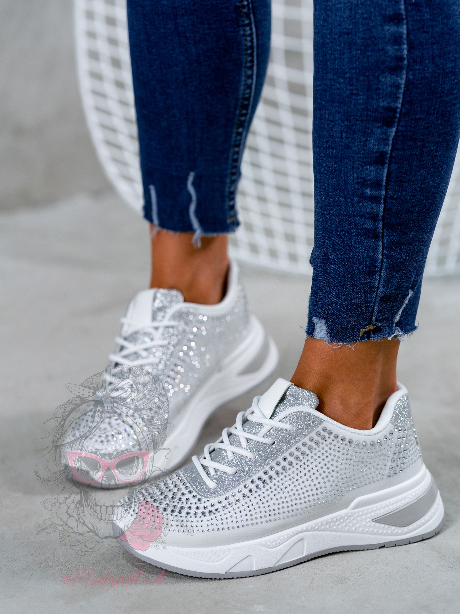 Buty sportowe Madam Ekstasy srebrne