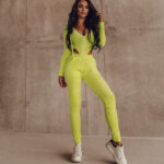Komplet welurowy Comfy Set Ola Voga neonowy limonkowy