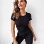 Komplet prążkowany Clara Ola Voga czarny