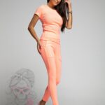 Komplet prążkowany Clara Ola Voga pomarańczowy