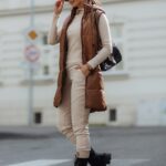 Kamizelka pikowana Cosy karmelowa