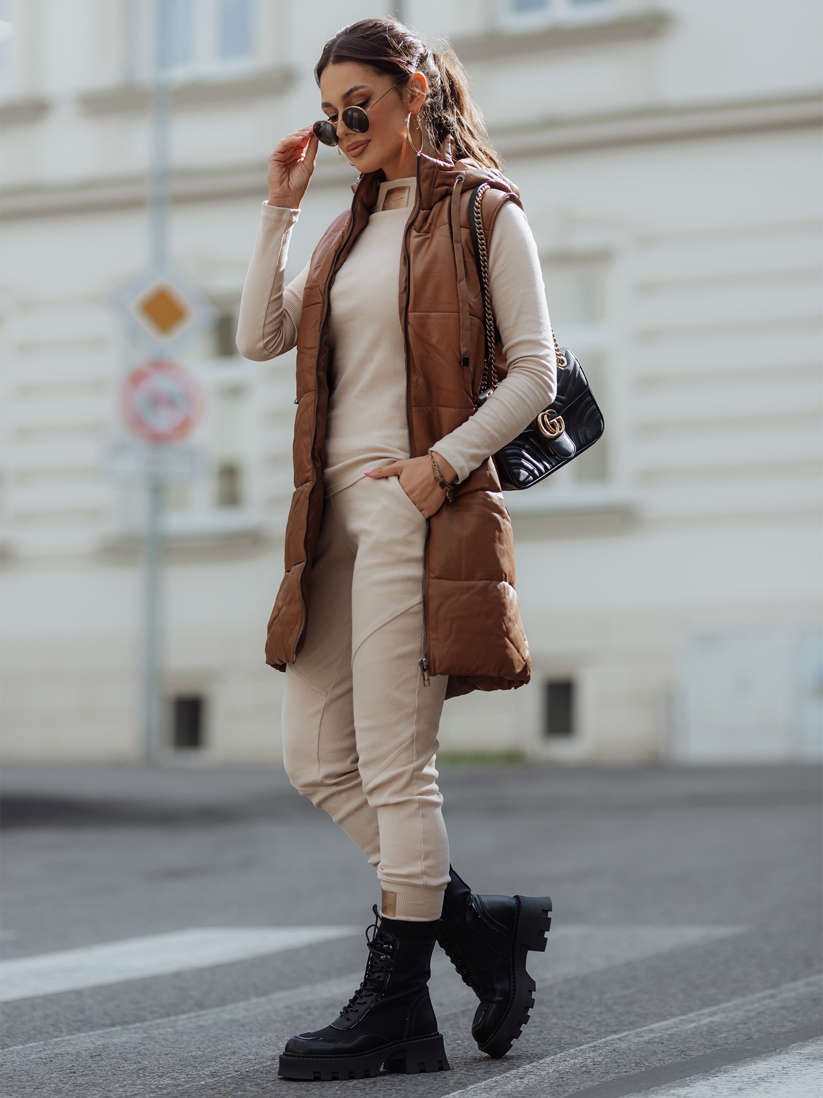 Kamizelka pikowana Cosy karmelowa Kamizelka pikowana Cosy karmelowa