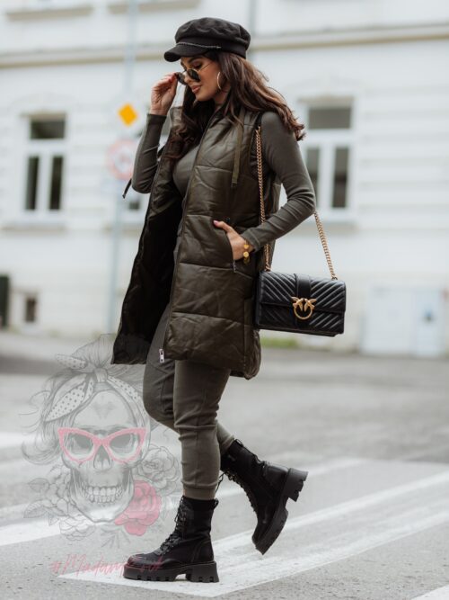Kamizelka pikowana Cosy khaki