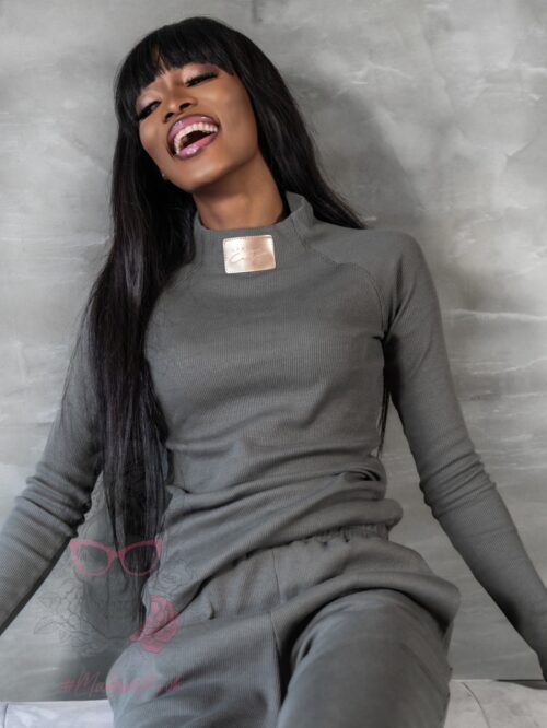 Komplet prążkowany Laki Sort khaki