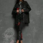 Spodnie rurki Moonwash czarne bandamka