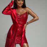 Sukienko-marynarka NB Drea cekinowa czerwona