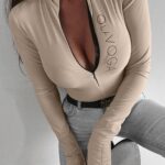 Body dopasowane Alyson Ola Voga beżowe