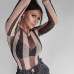 Body z siatki Grace Ola Voga czarno-beżowe