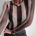 Body z siatki Grace Ola Voga czarno-beżowe