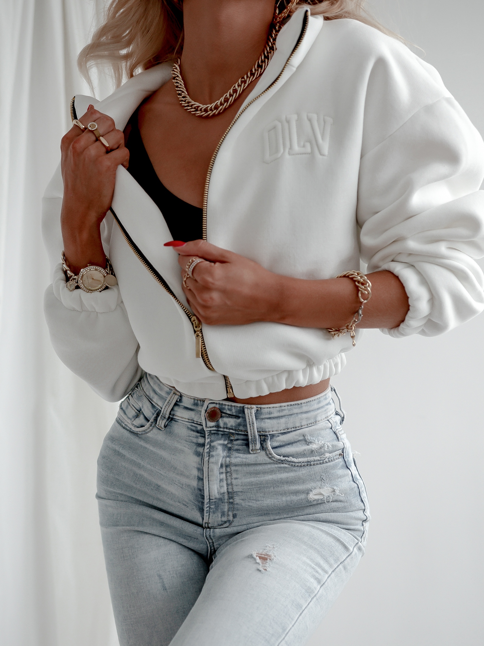 Bluza na suwak Demi Ola Voga ecru Bluza na suwak Demi Ola Voga ecru