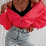 Bluza na suwak Demi Ola Voga neonowy róż