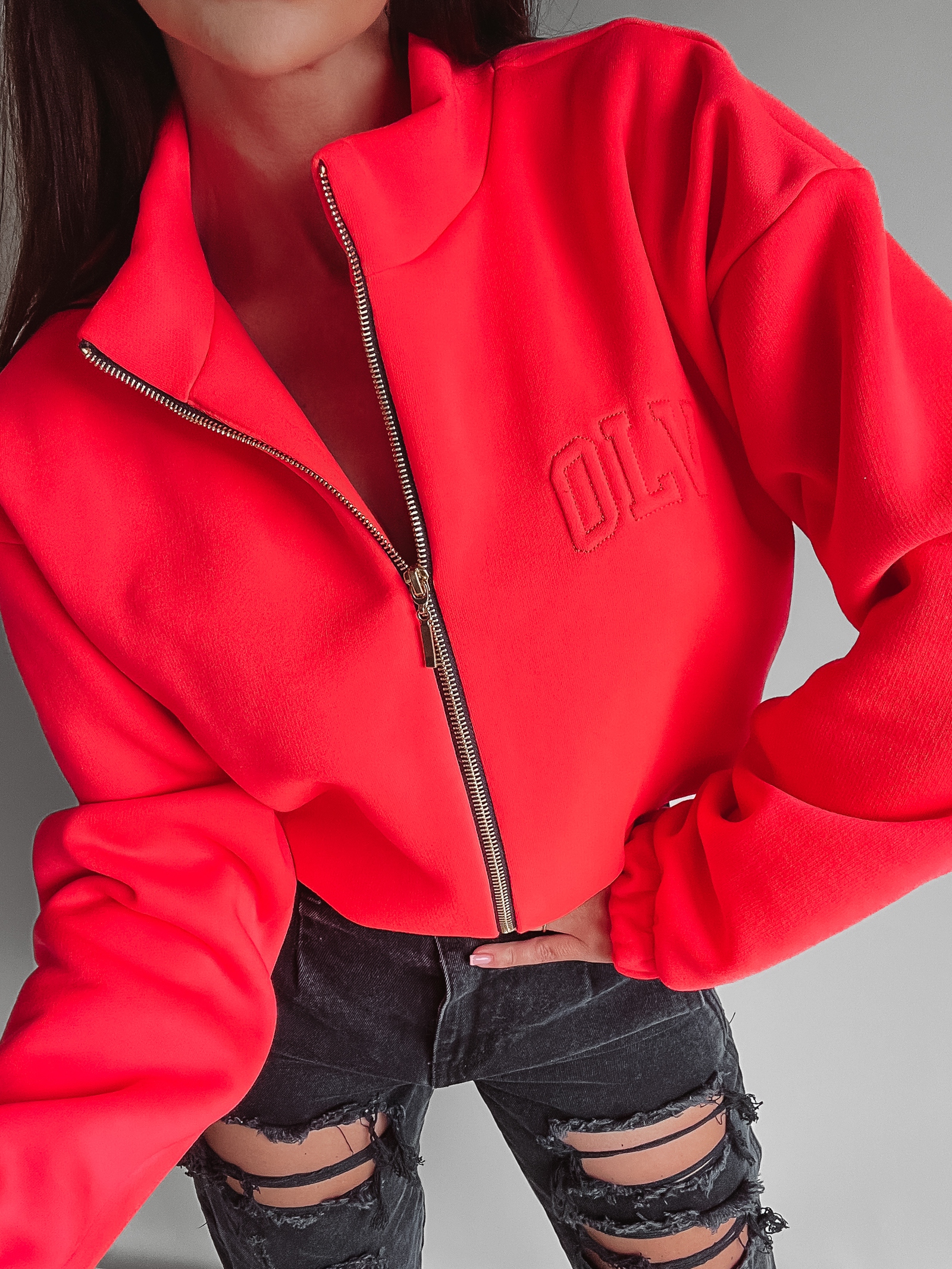 Bluza na suwak Demi Ola Voga neonowy róż Bluza na suwak Demi Ola Voga neonowy róż