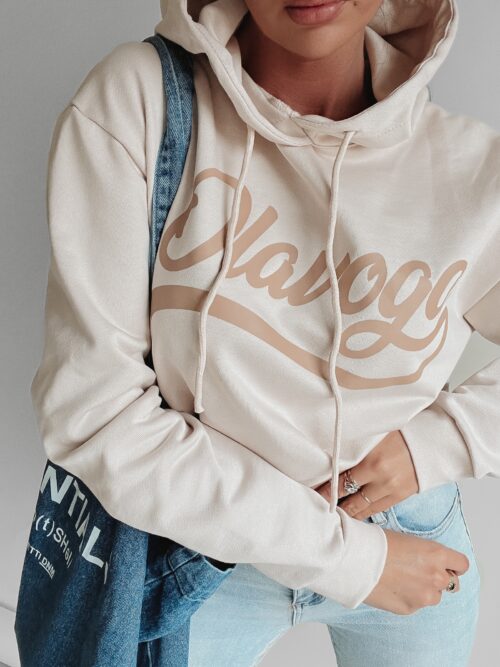 Bluza z kapturem Inga Ola Voga beżowa