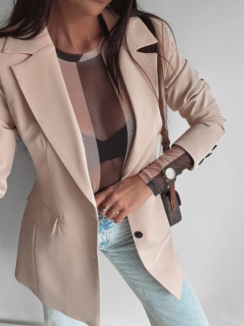 Marynarka klasyczna Elise Ola Voga beżowa