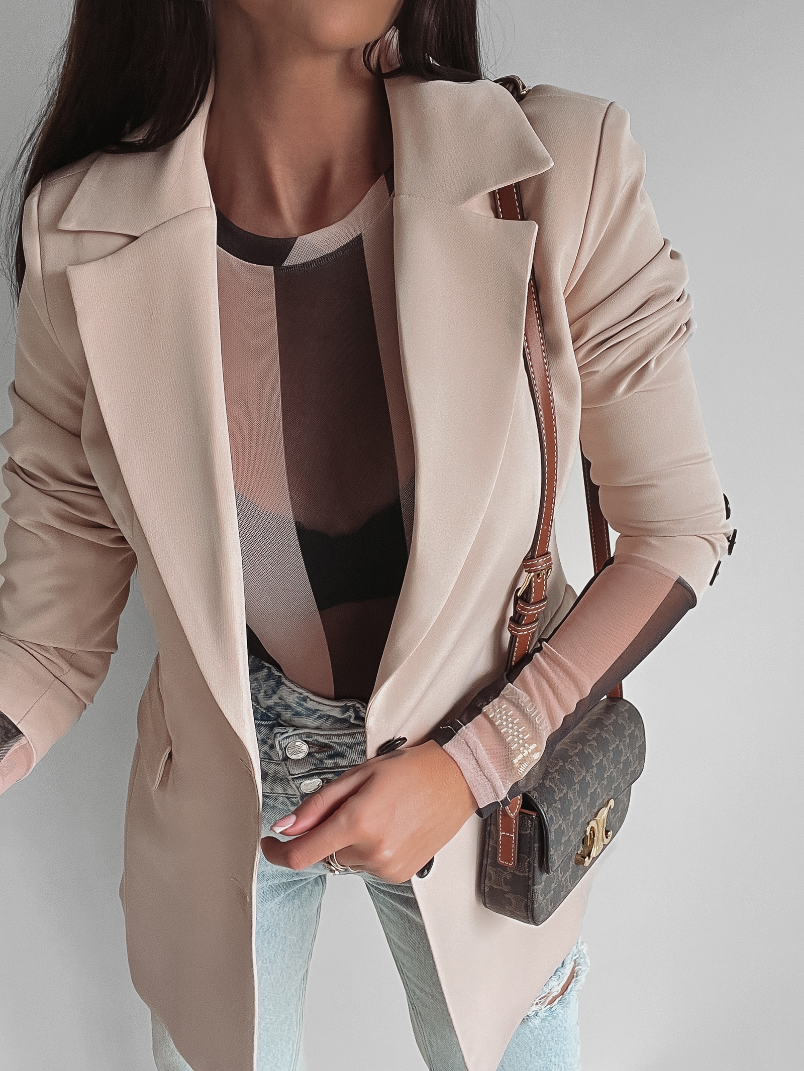 Marynarka klasyczna Elise Ola Voga beżowa