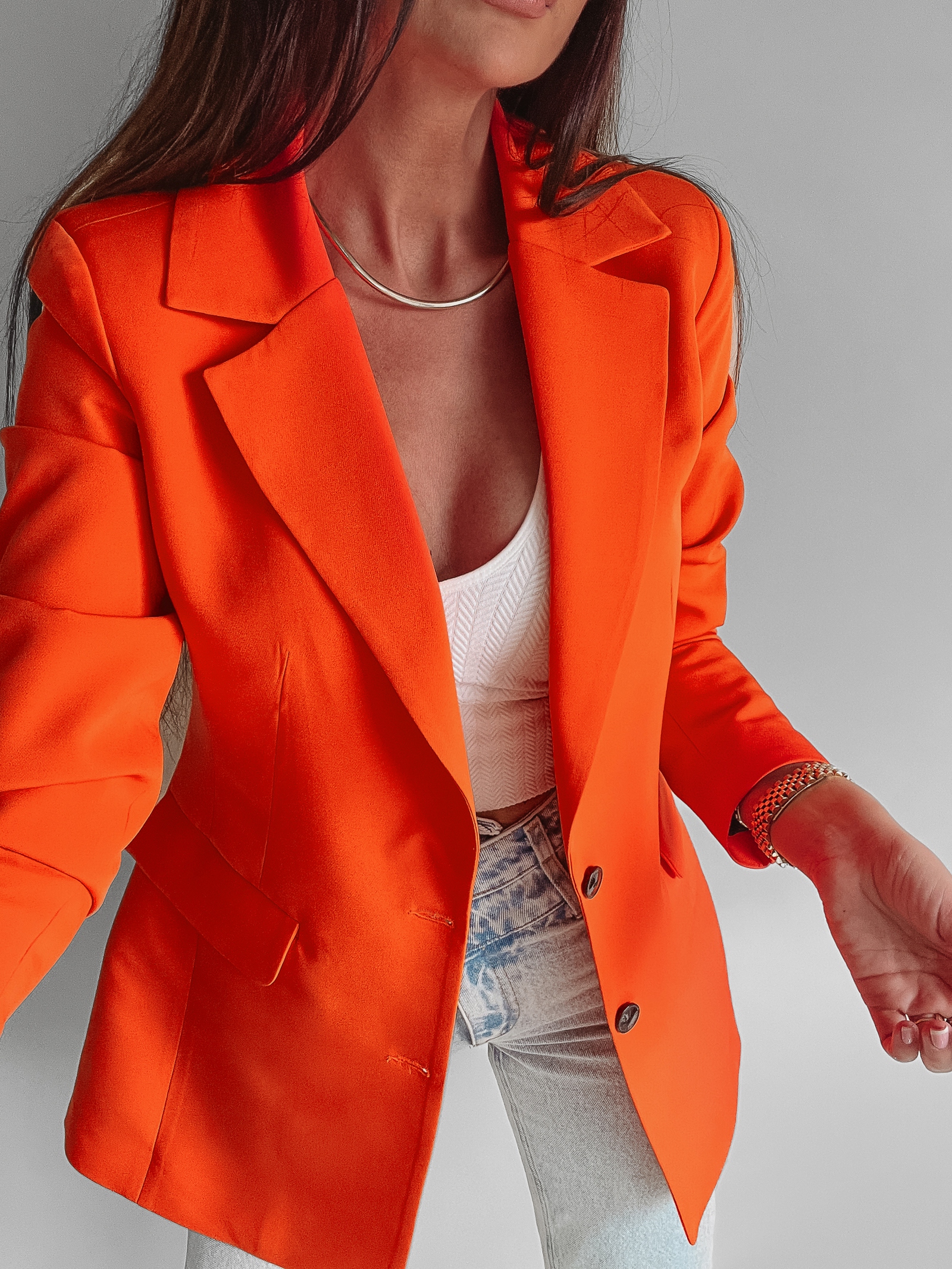 Marynarka klasyczna Elise Ola Voga pomarańczowa