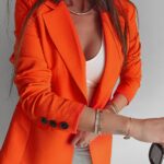 Marynarka klasyczna Elise Ola Voga pomarańczowa