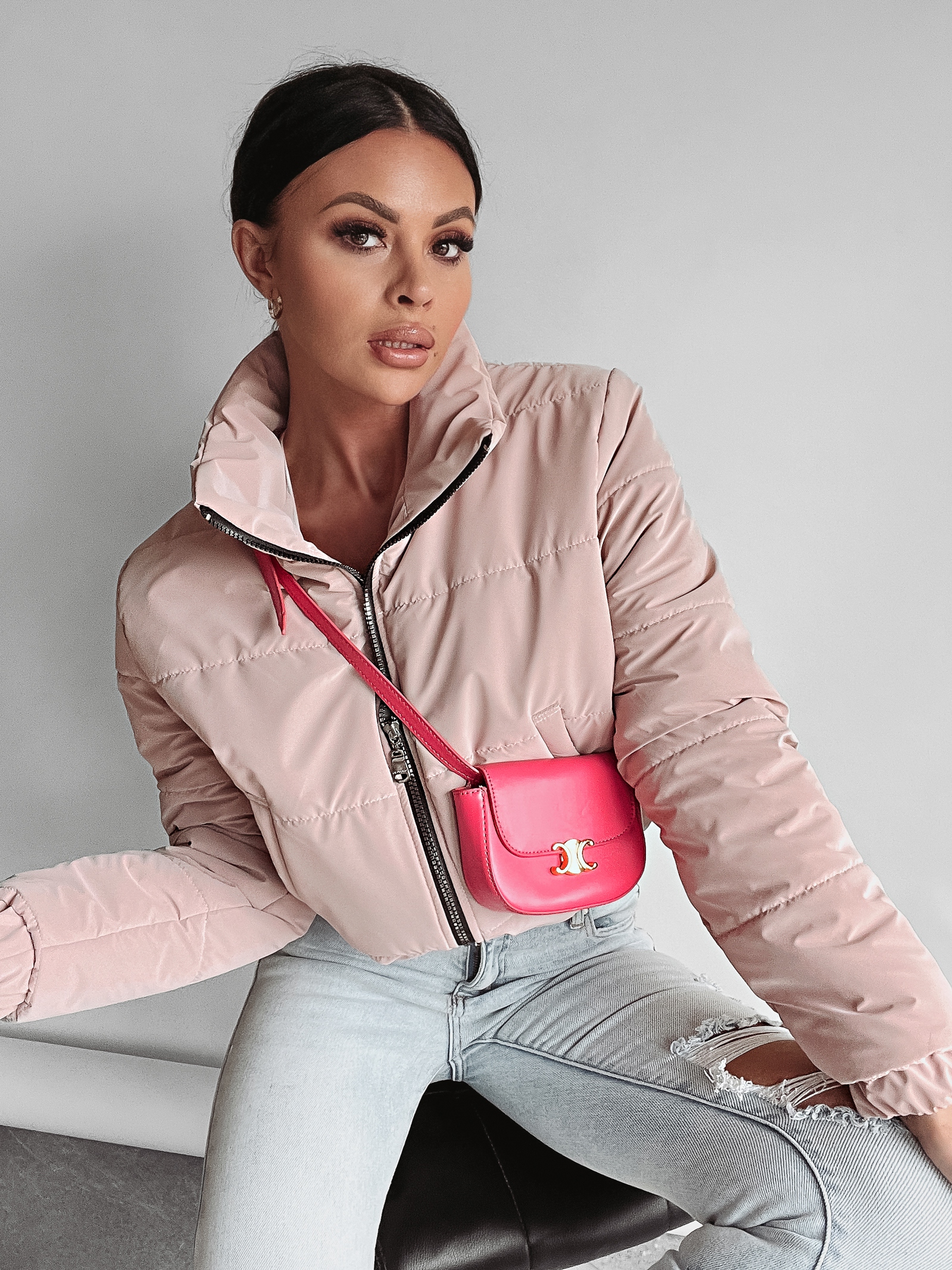 Kurtka przejściowa Vivien Ola Voga pudrowy róż