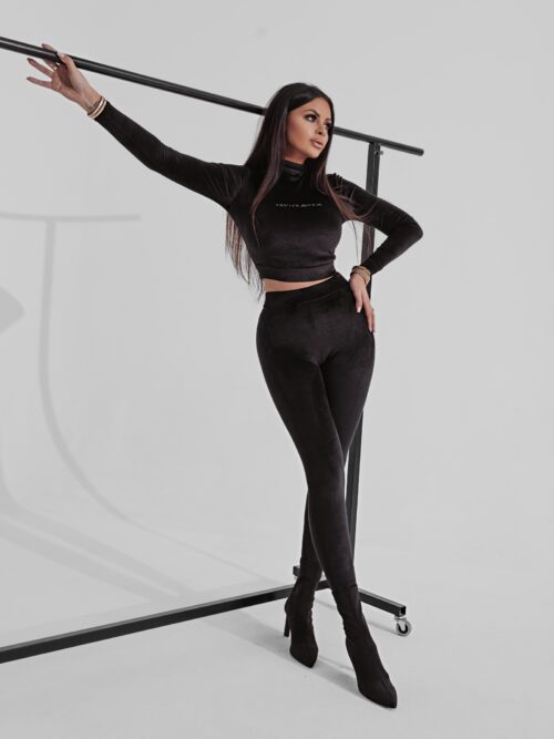 Komplet welurowy Anaya Ola Voga czarny