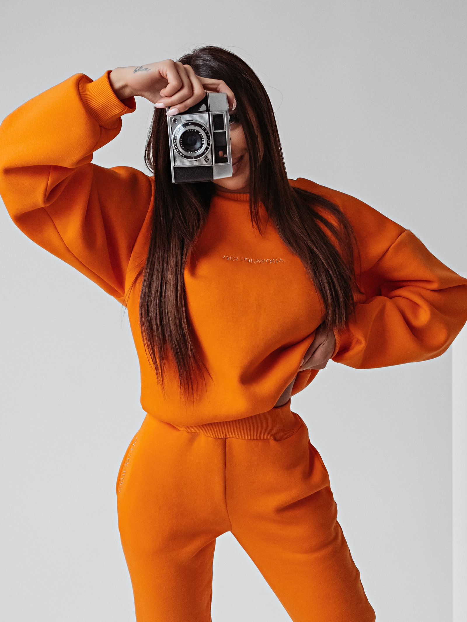 Komplet bawełniany Caren Ola Voga pomarańczowy