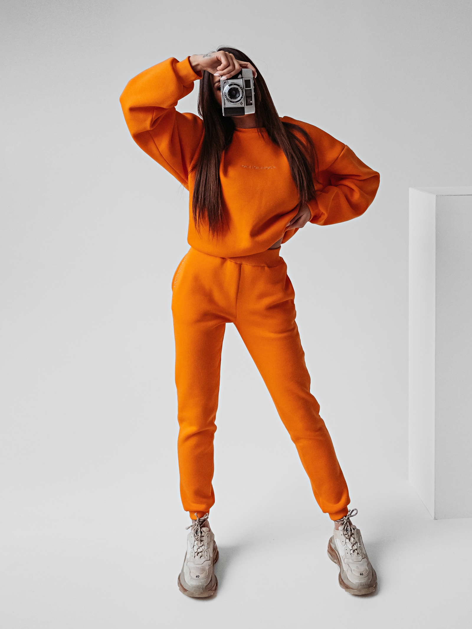 Komplet bawełniany Caren Ola Voga pomarańczowy