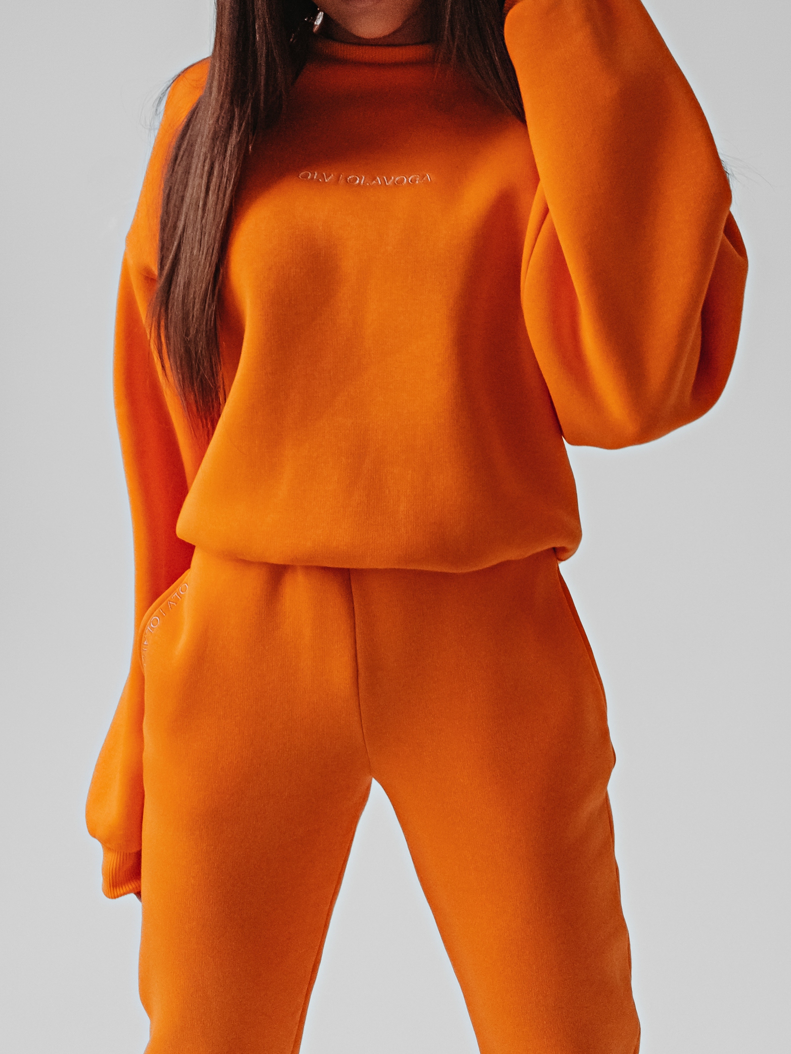 Komplet bawełniany Caren Ola Voga pomarańczowy