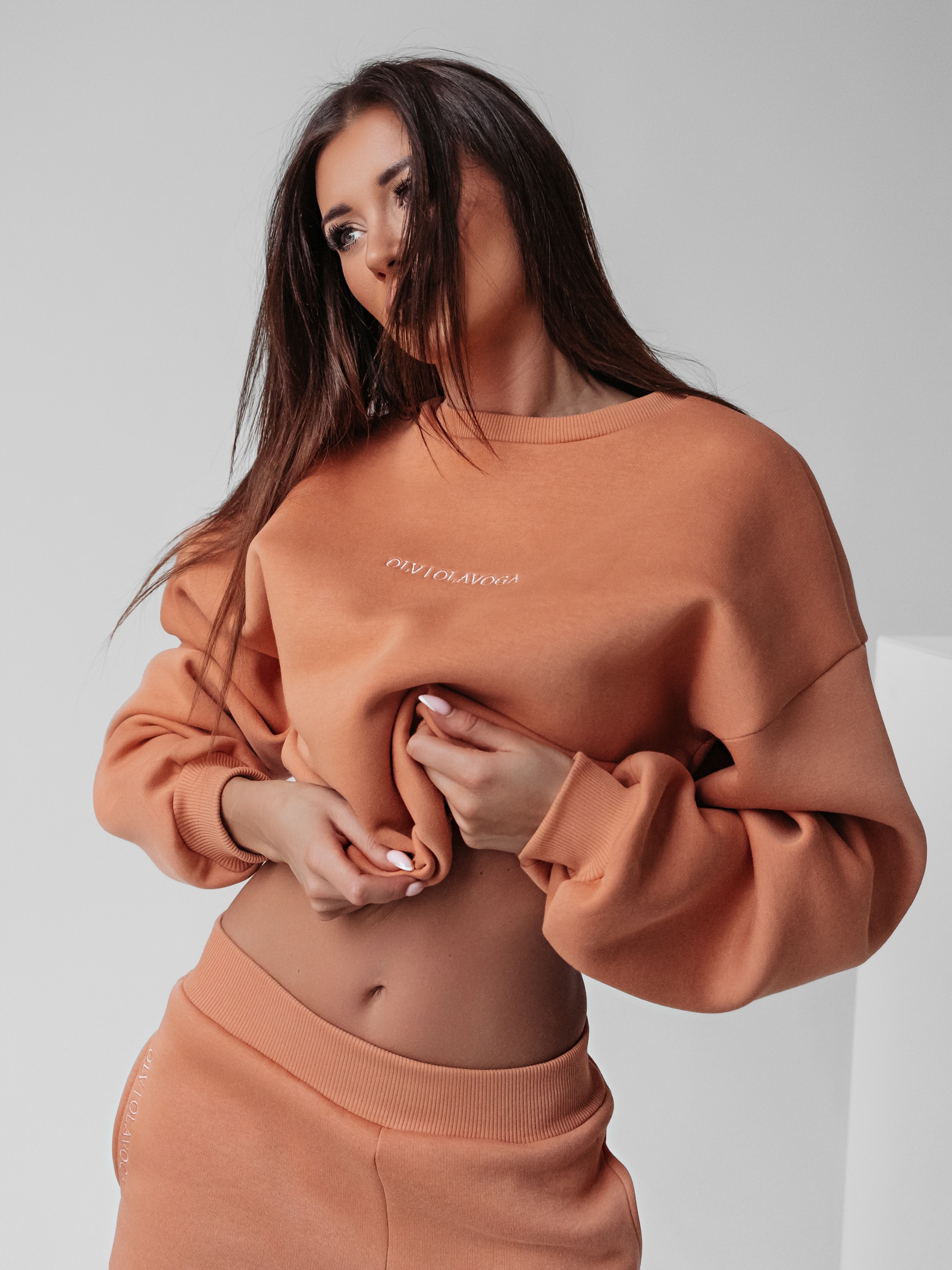 Komplet bawełniany Caren Ola Voga morelowy