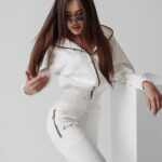 Komplet zamszowy Darla Ola Voga ecru