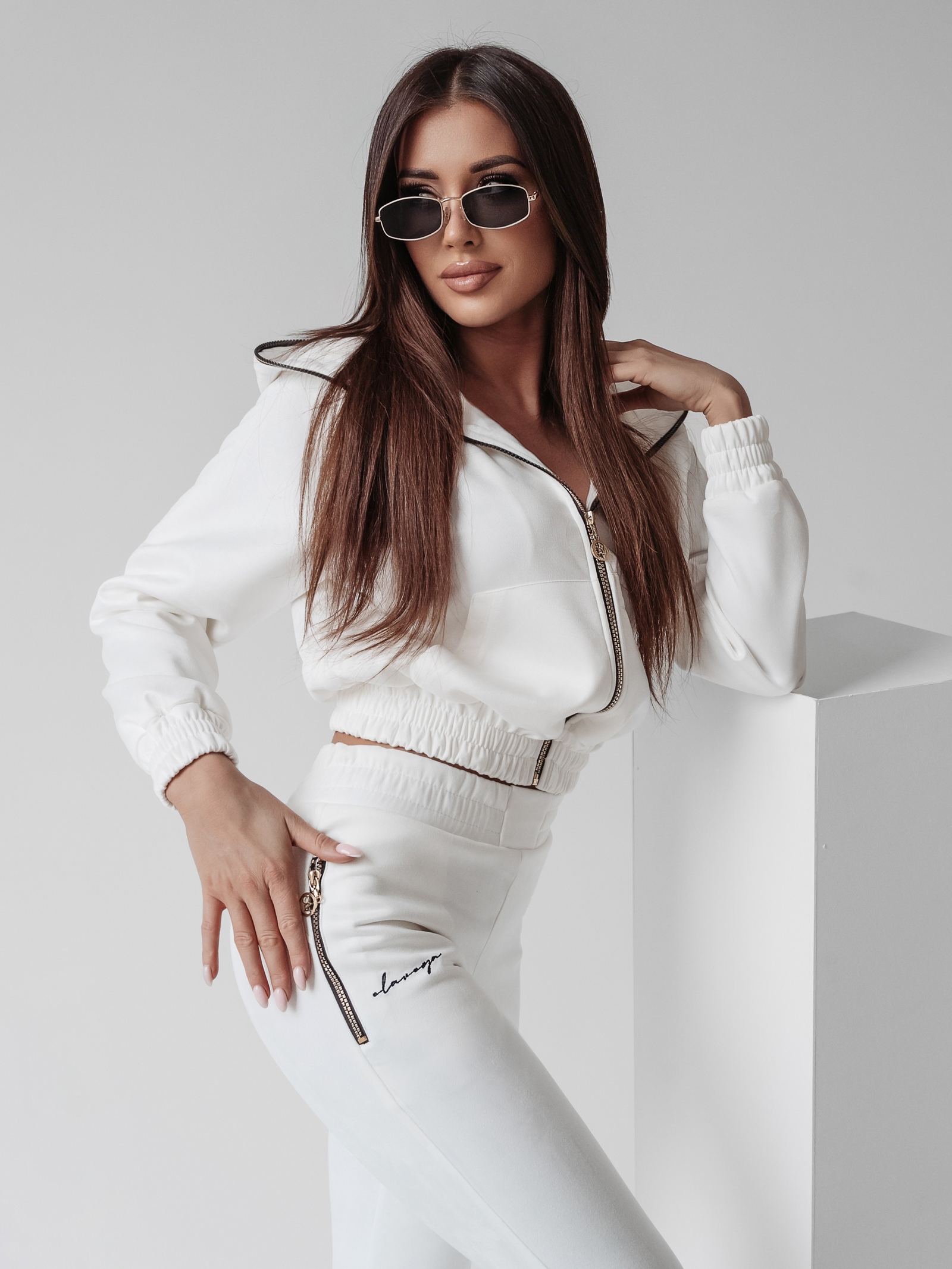 Komplet zamszowy Darla Ola Voga ecru