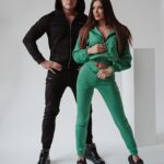 Komplet zamszowy Darla Ola Voga zielony