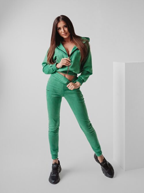 Komplet zamszowy Darla Ola Voga zielony