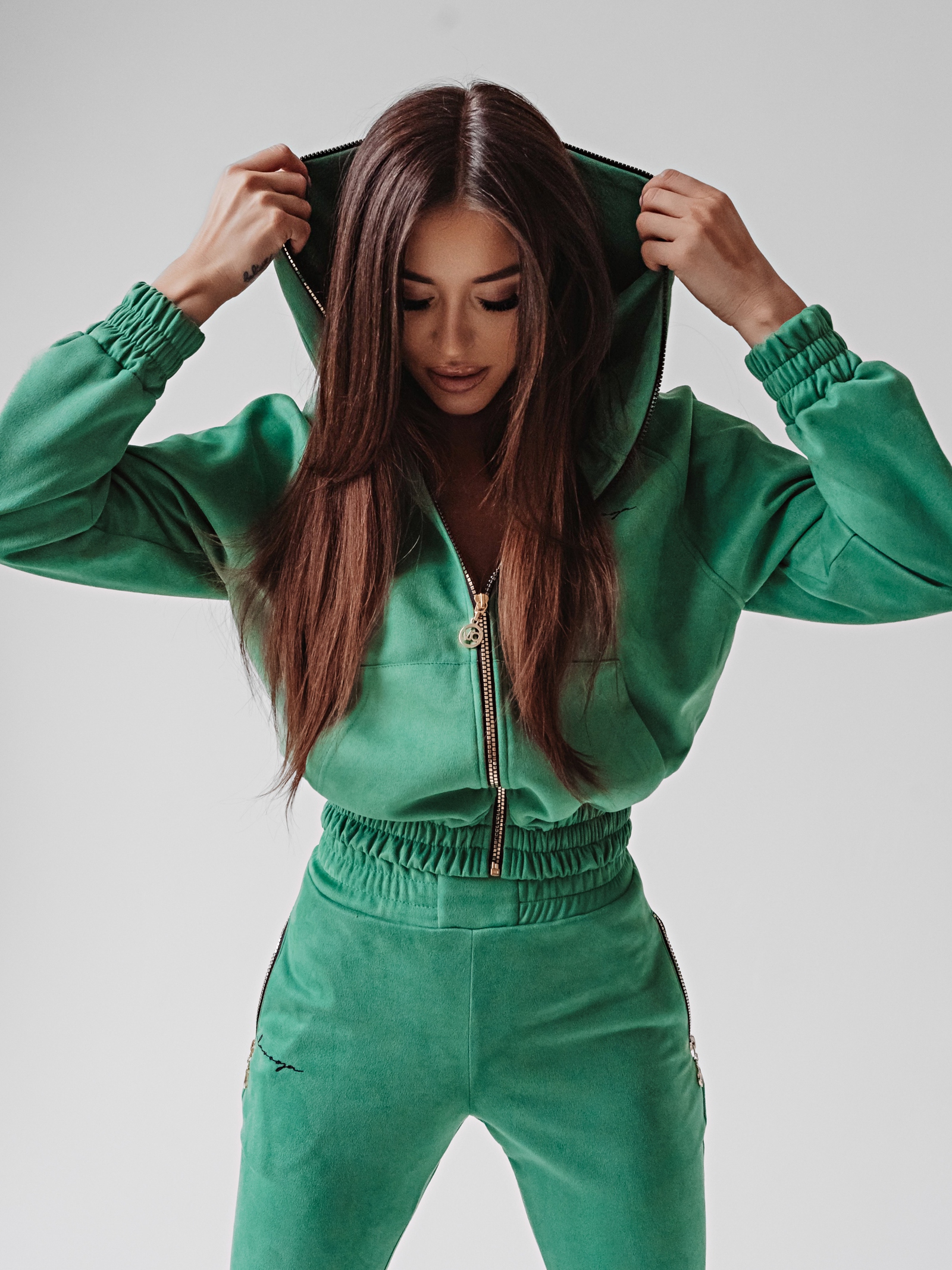 Komplet zamszowy Darla Ola Voga zielony Komplet zamszowy Darla Ola Voga zielony