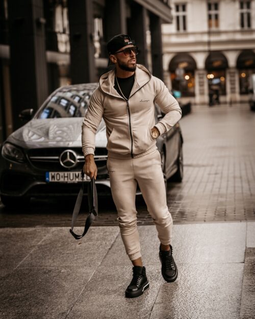 Komplet zamszowy męski Jack Ola Voga beżowy